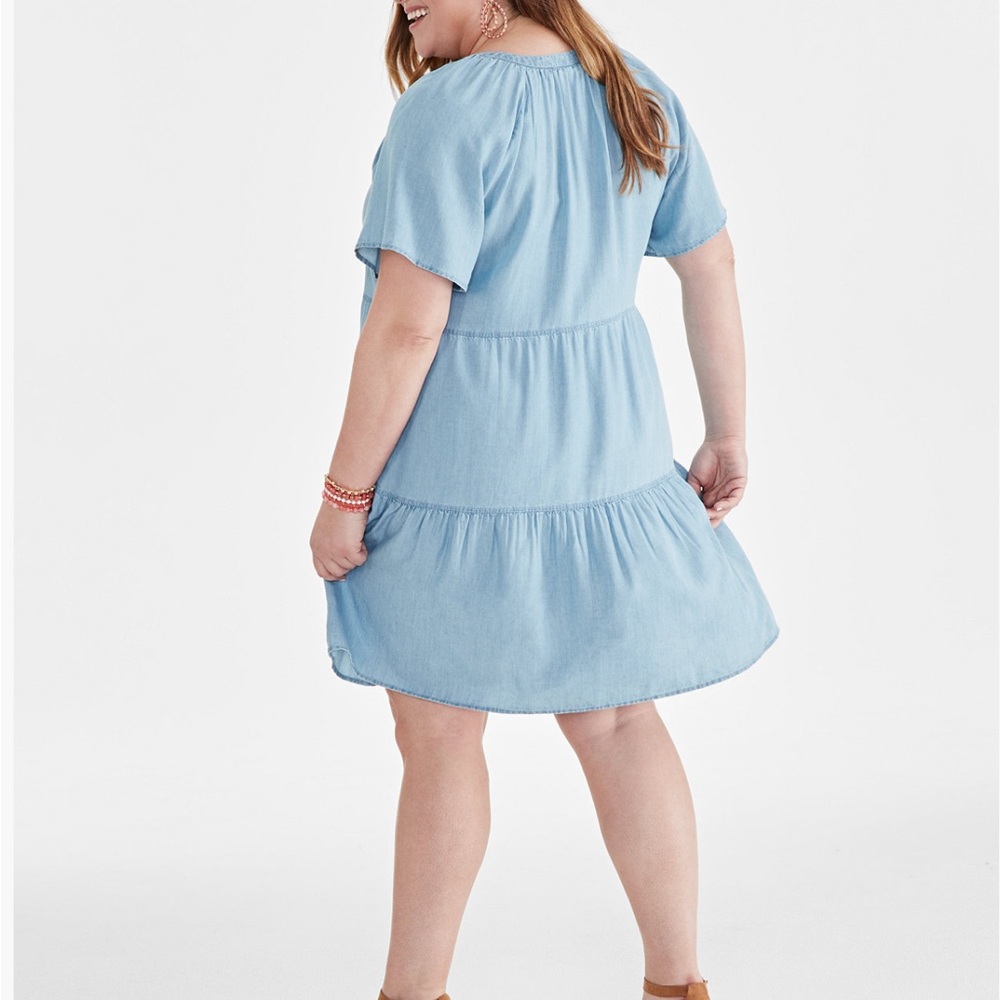 Style & Co Plus Size Split-Neck Flutter-Sleeve Ch… - image 2